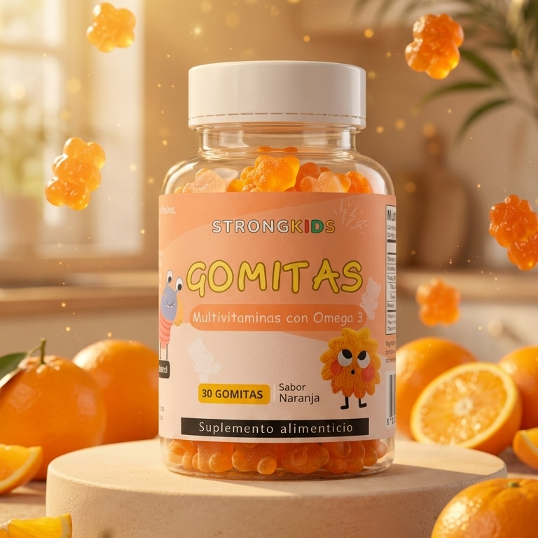 Gomitas Multivitamínicas Niños Con Omega3 Sabor Naranja