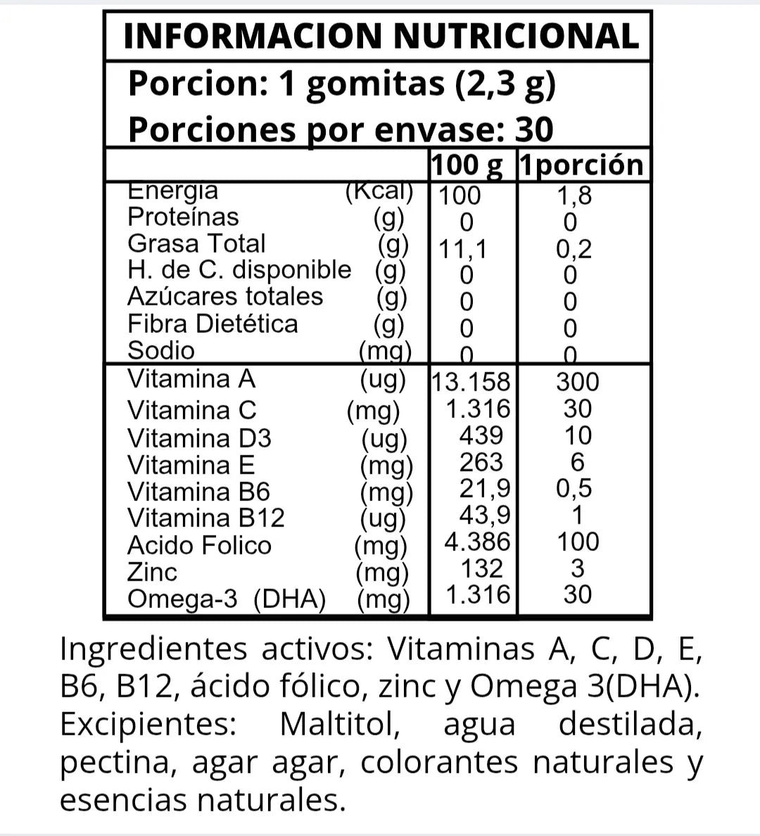 Gomitas Multivitamínicas Niños Con Omega3 Banana