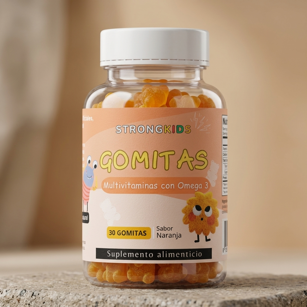 Gomitas Multivitamínicas Niños Con Omega3 Sabor Naranja